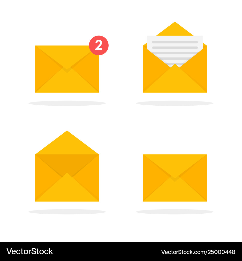 Mail envelope icons set new messages email send Mail envelope icons set new messages email send Vector Image