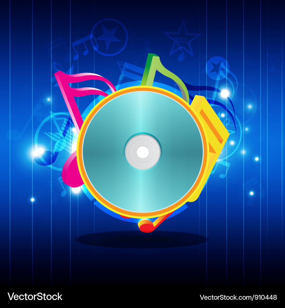 Music disk with festival background Vector Image