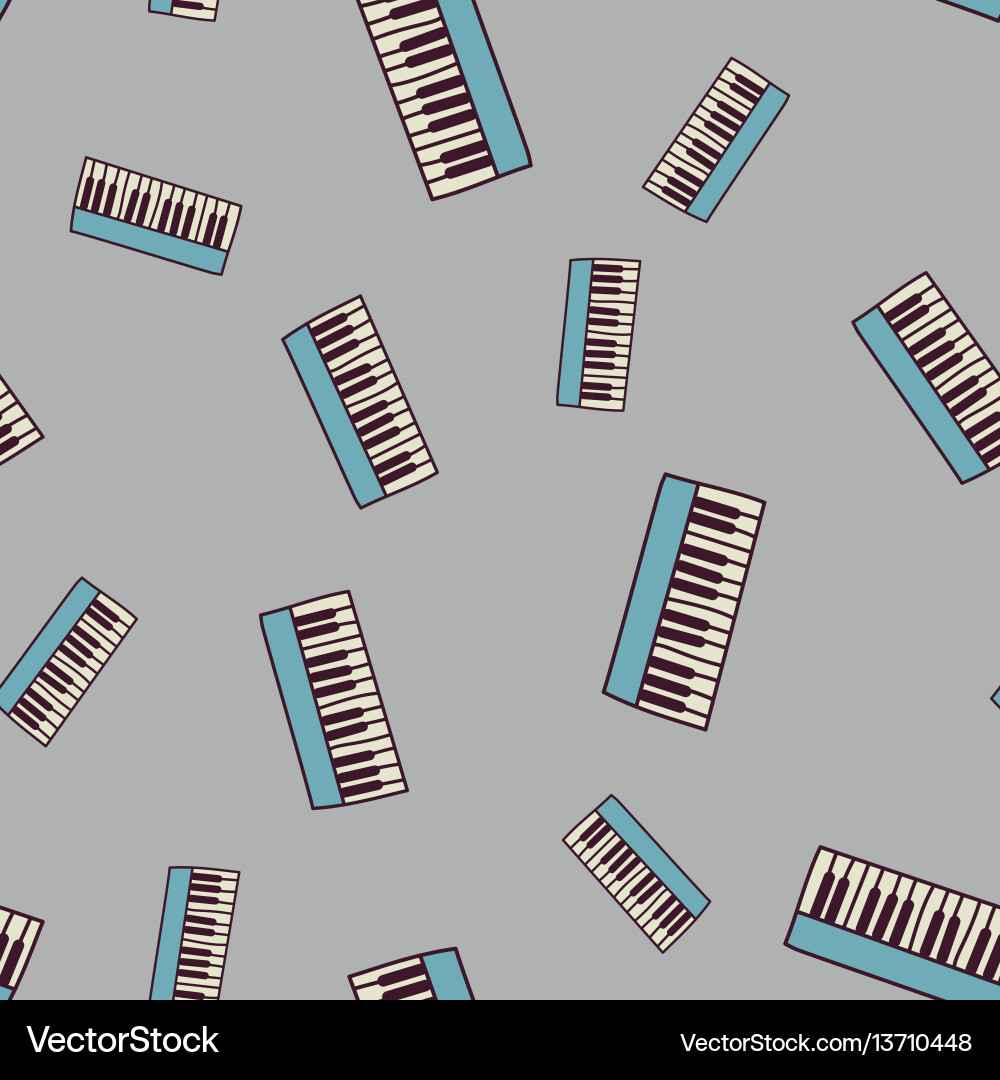 Piano Keyboard Doodle Pattern Vector Image