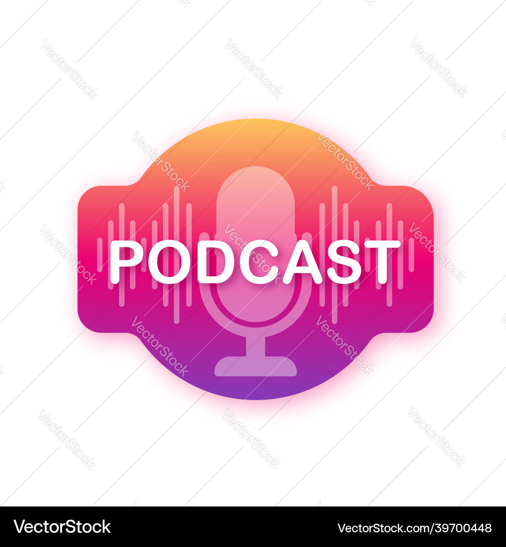 Podcast das Mikrofon-Symbol ausgestrahlt Podcast das Mikrofon-Symbol ausgestrahlt vektorbild