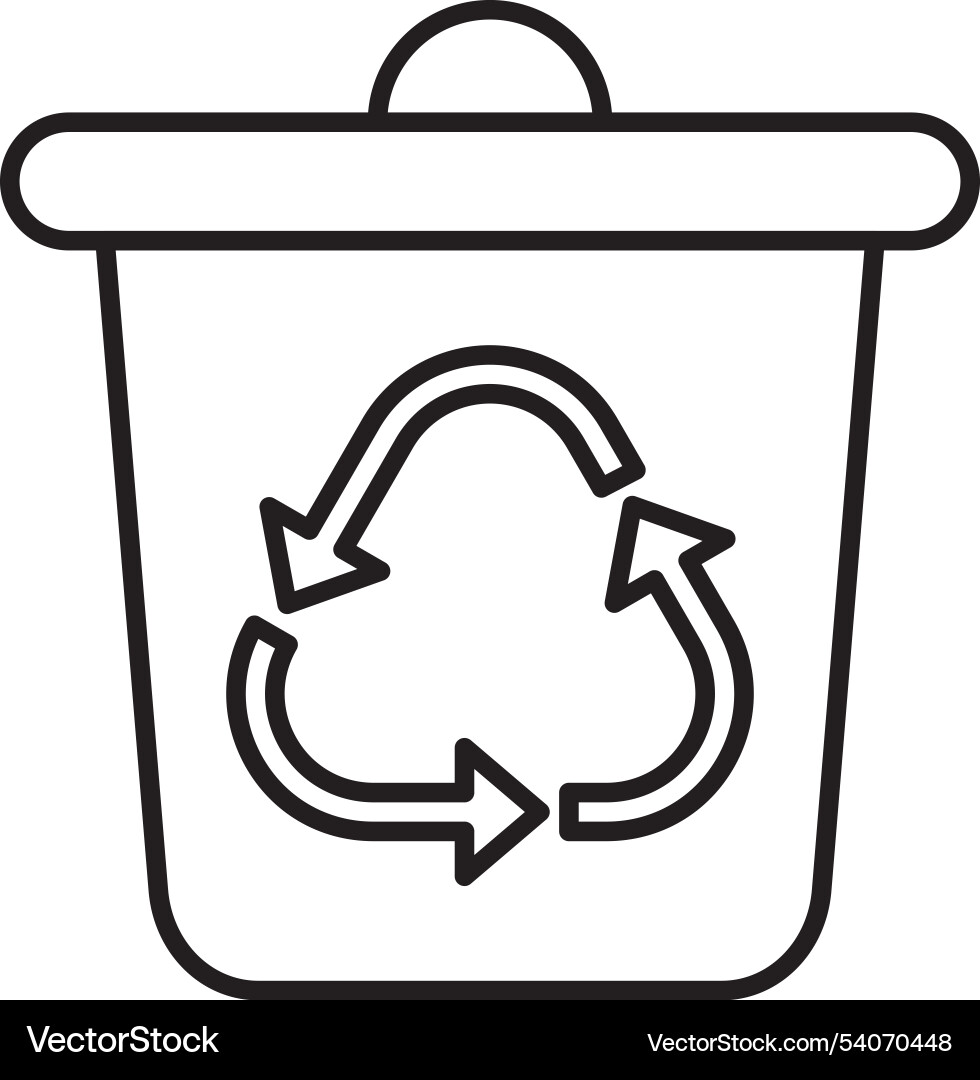 Recycle bin line icon design Vector Image
