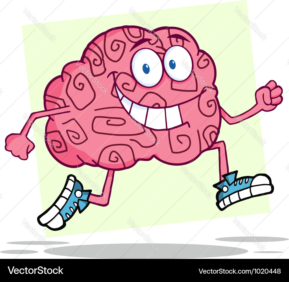 Running Brain Character vector image
