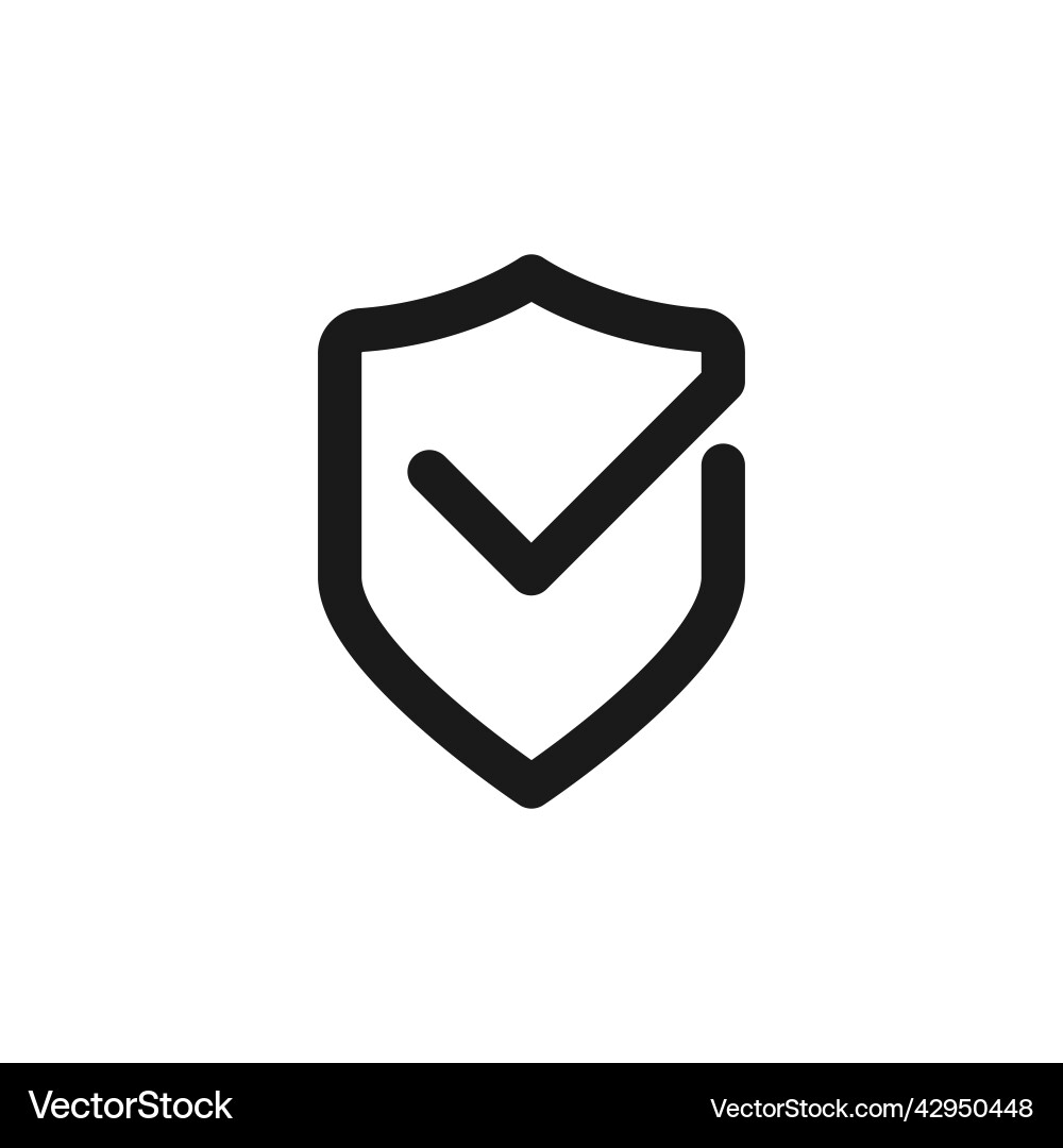 Shield secure safe single and check mark Shield secure safe single and check mark vector image