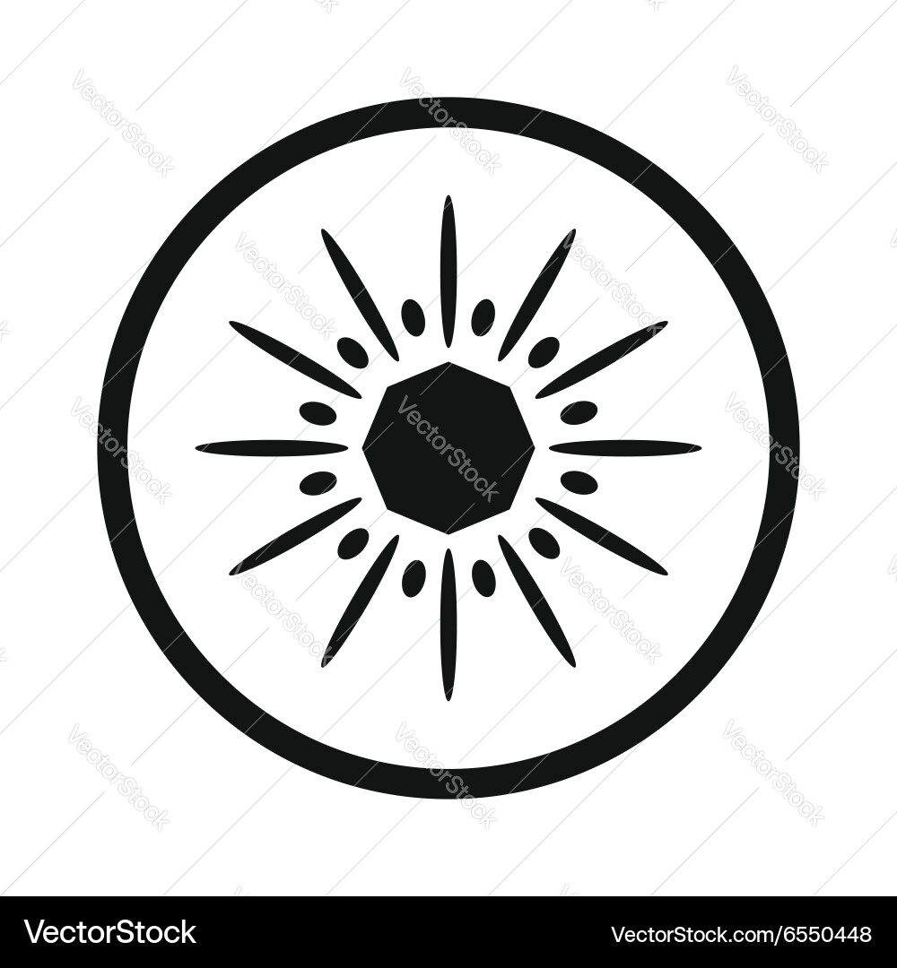 Sliced kiwi simple icon Vector Image