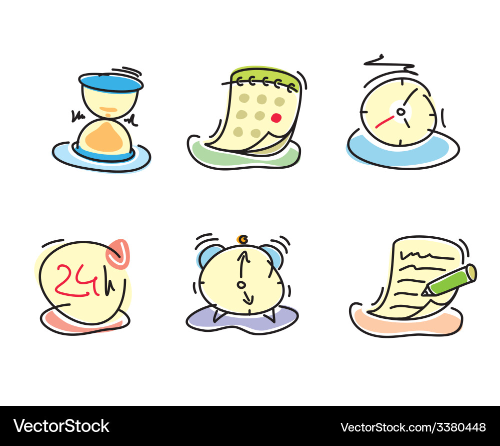 Time and date icons vector image