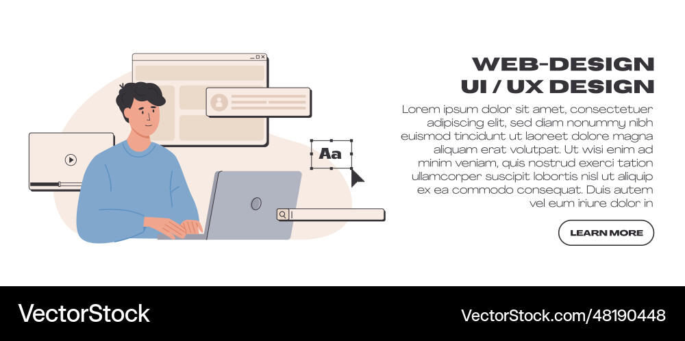 Web ui ux design banner template freelancer Vector Image