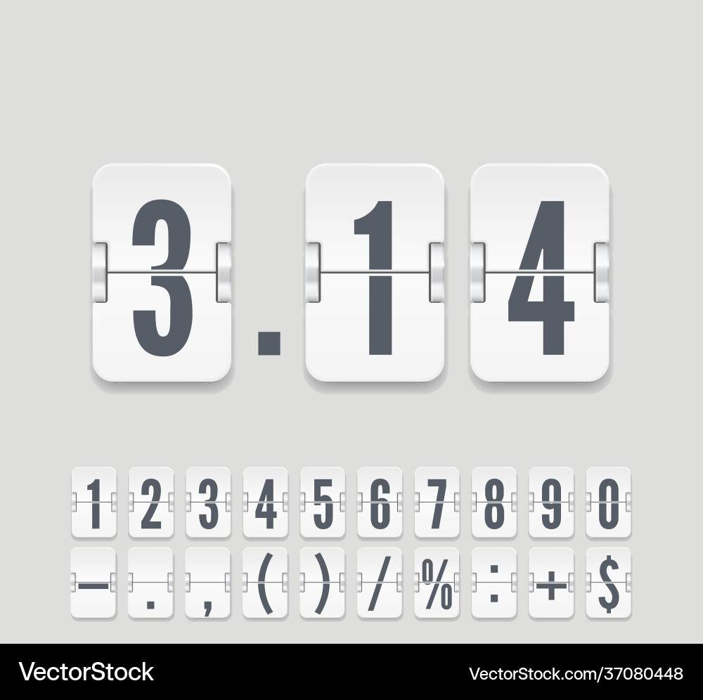 White analog flip airport board countdown timer White analog flip airport board countdown timer vector image