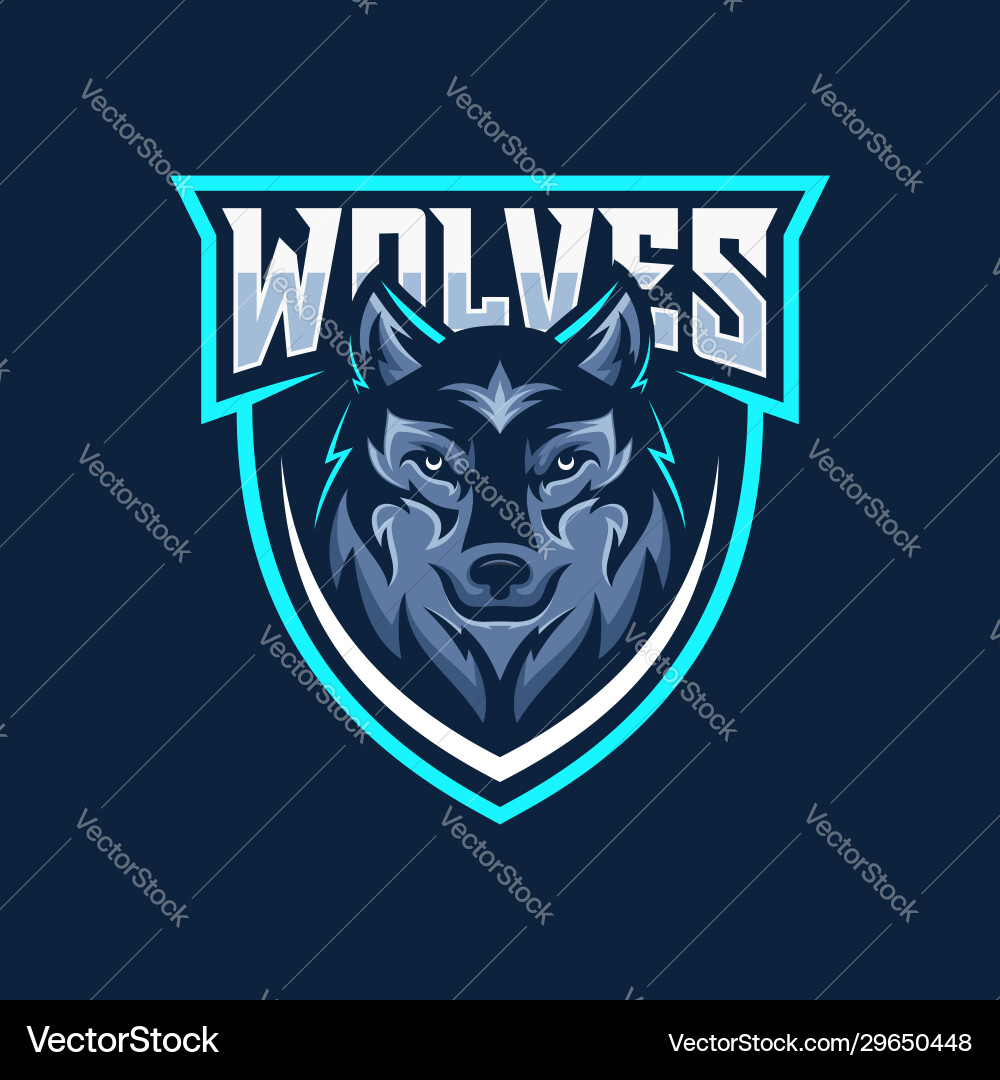 Wild wolf esport mascot logo design Wild wolf esport mascot logo design vektorbild