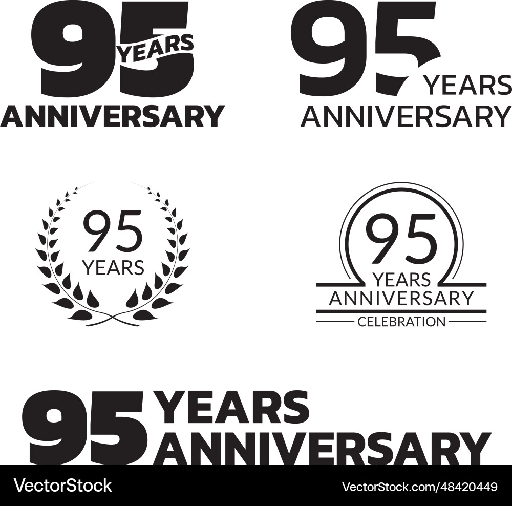 95 Jahre Jubiläumssymbol oder Logo-Set 95 95 Jahre Jubiläumssymbol oder Logo-Set 95 vektorbild