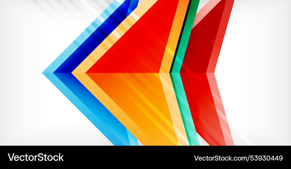 Abstract background color triangles and arrows Vector Image