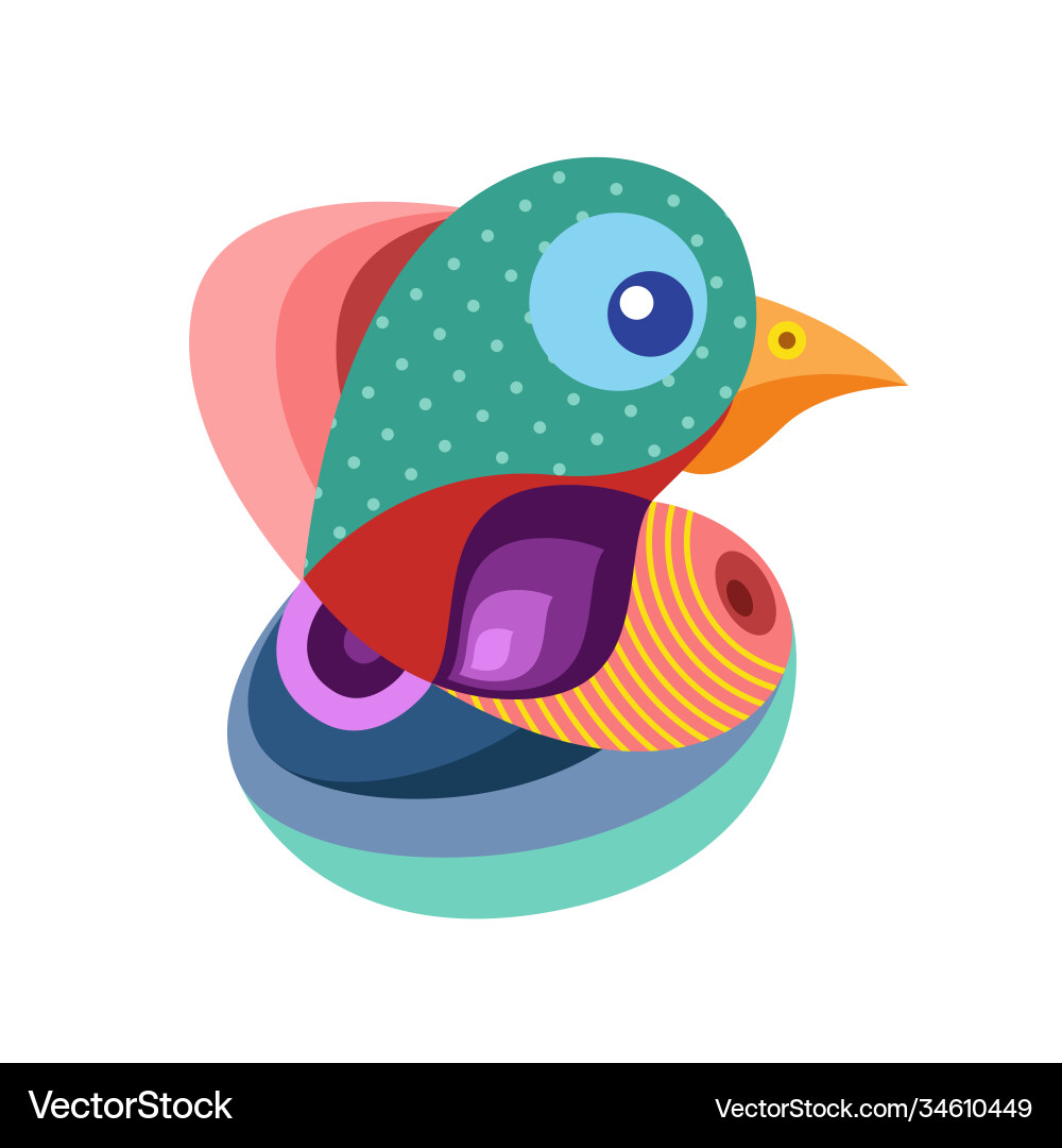 Bunte Vögel und Hühner in flachen Farben Bunte Vögel und Hühner in flachen Farben vektorbild