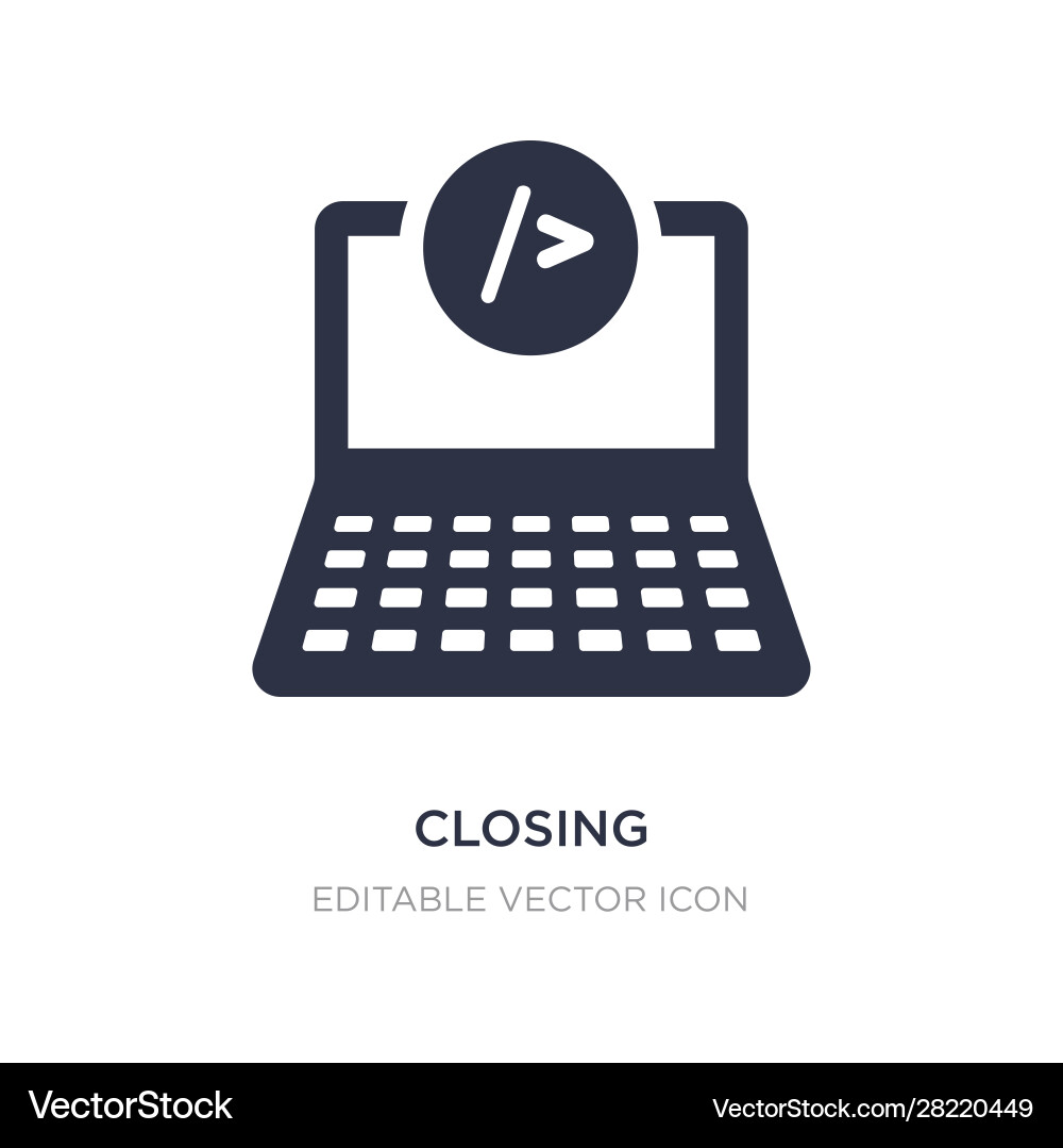 Closing icon on white background simple element vector image
