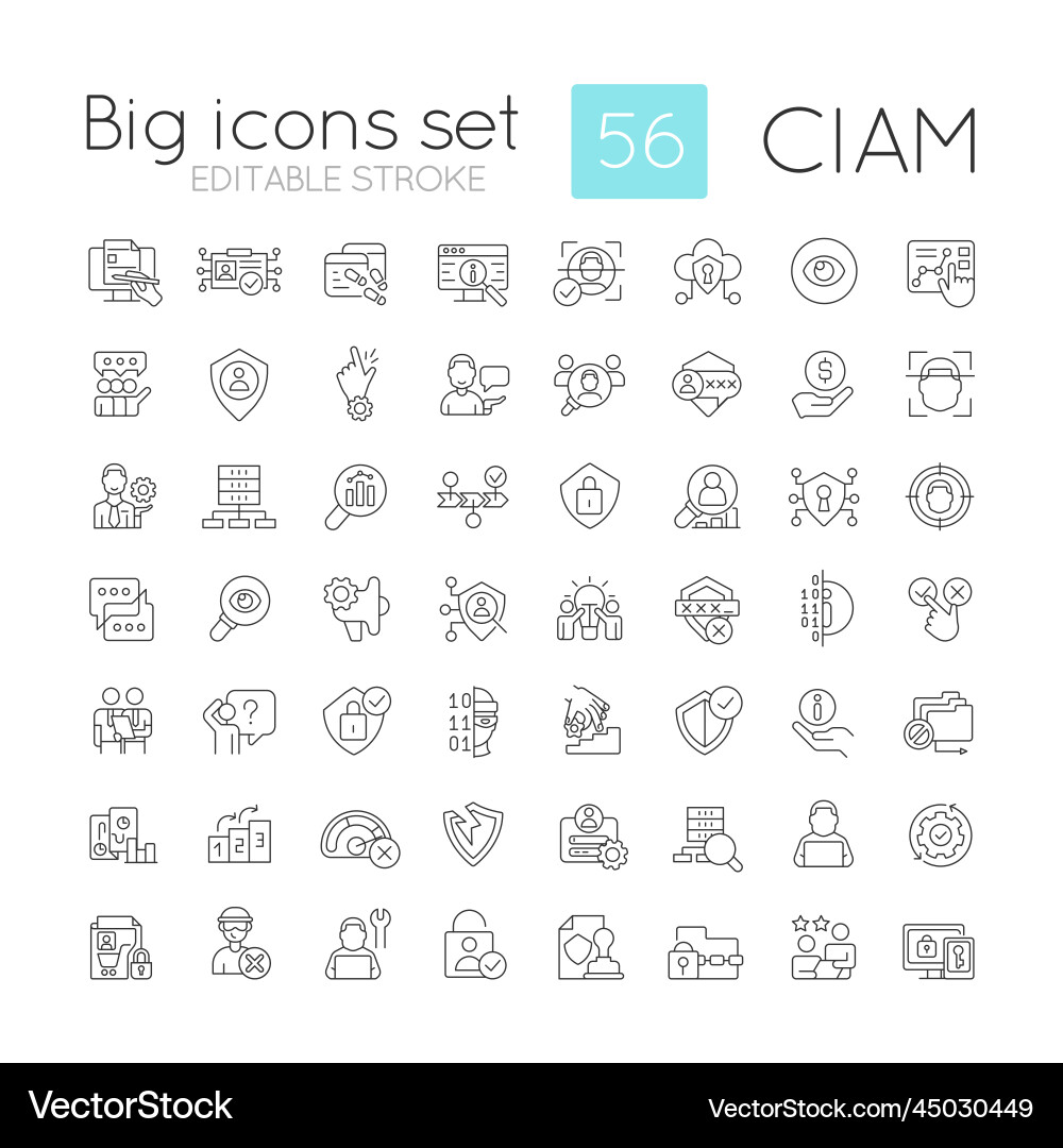 Consumer identity and access management linear Consumer identity and access management linear vector image