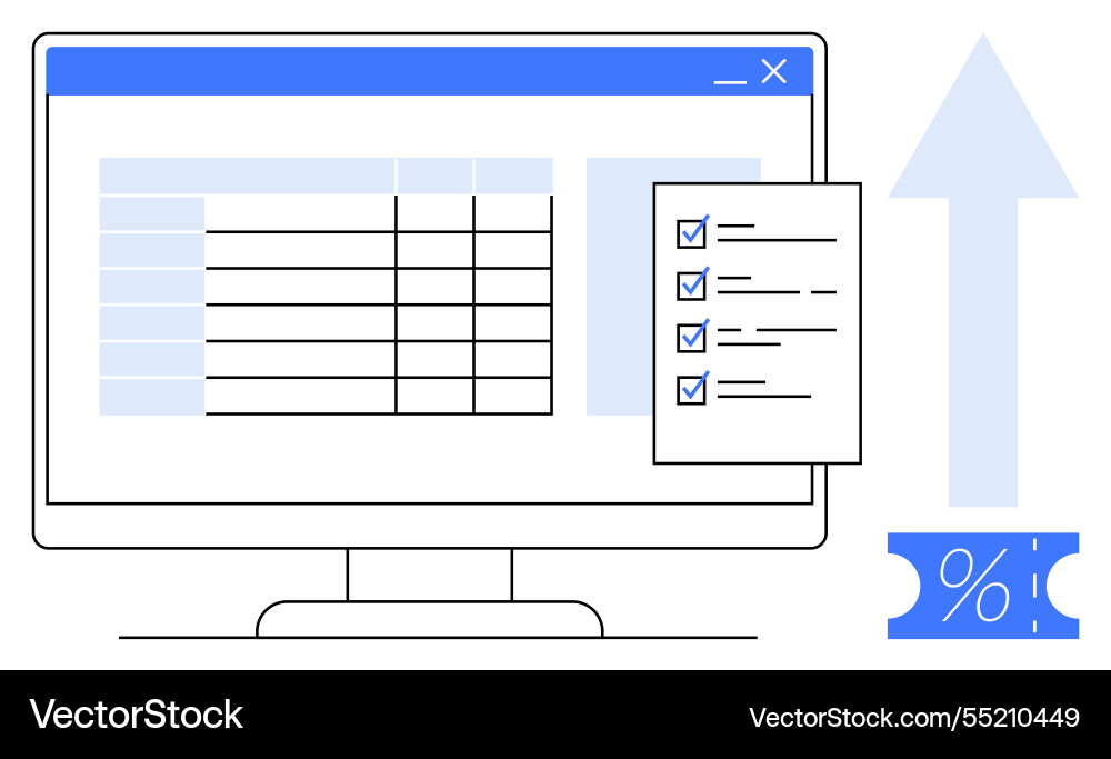 Digital data management with checklist Digital data management with checklist vector image