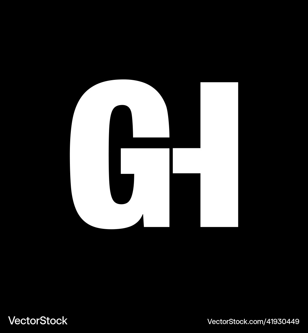 Gh brand initial name letters monogran joined Vector Image