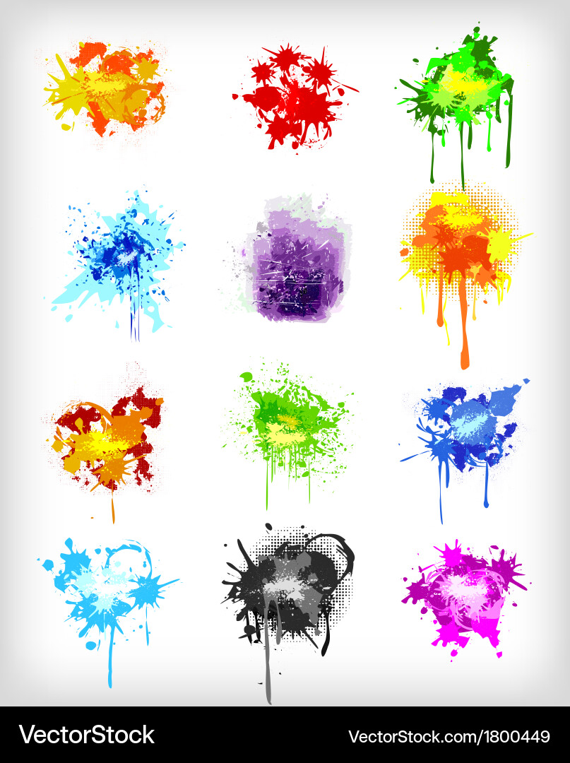 Grungy design colorful elements set Vector Image