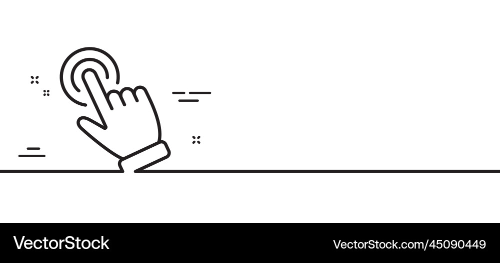 Hand cursor line icon click action sign Hand cursor line icon click action sign vector image