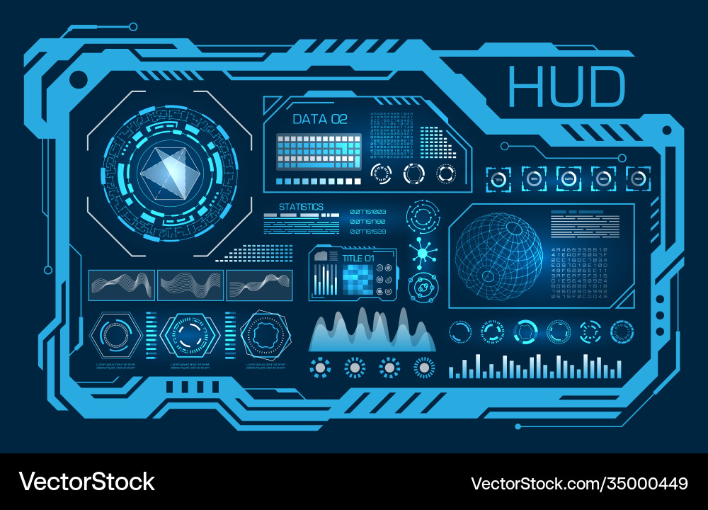 Hud ui for business app futuristic user interface Hud ui for business app futuristic user interface vector image