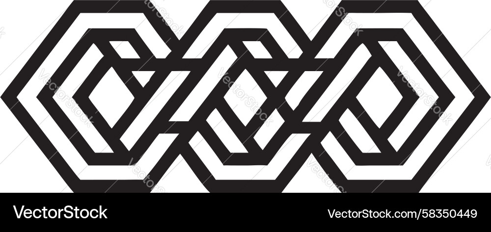 Interlocking Hexagonal Pattern Vector Image