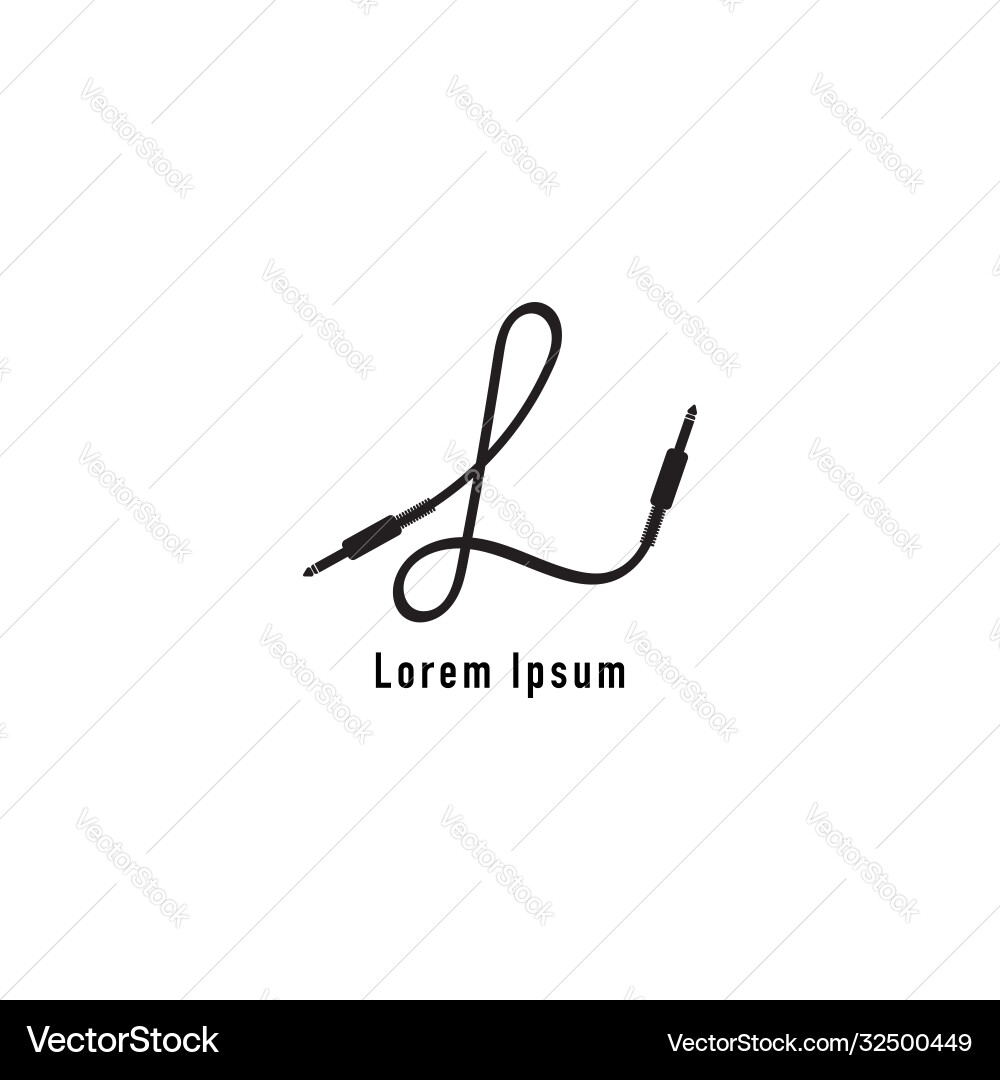 Letter l alphabet cable jack logo konzept audio Letter l alphabet cable jack logo konzept audio vektorbild