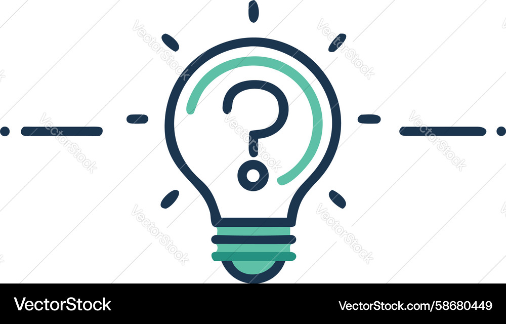 Lightbulb question mark idea generation icon Vector Image