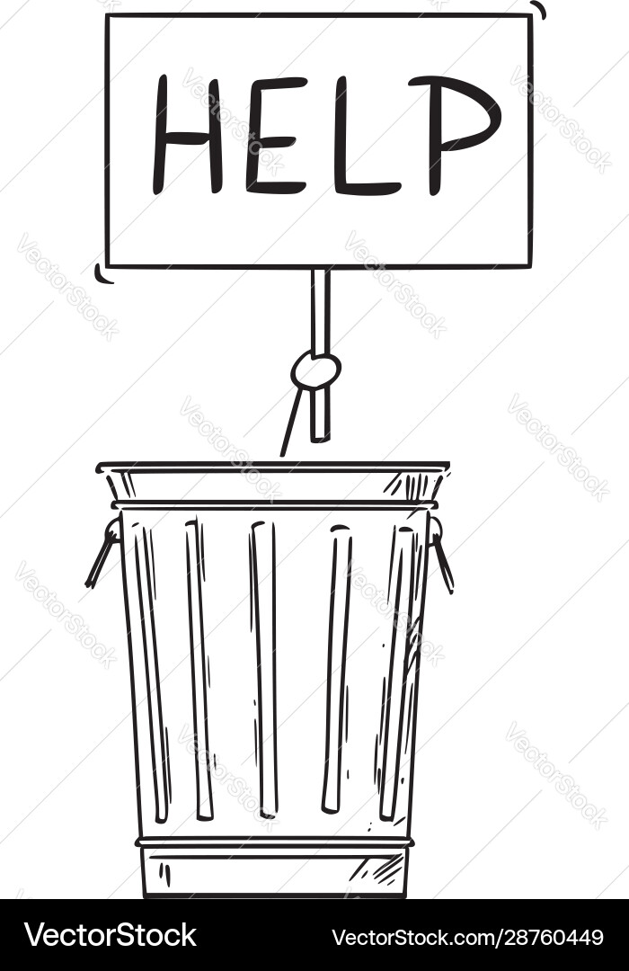 Man Trapped in Trash Can vector image