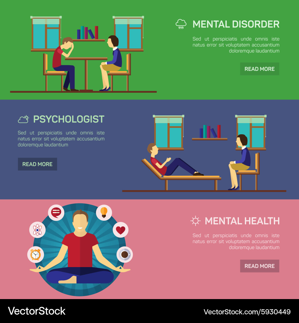 Mental Health Treatment & Support Royalty Free Vector