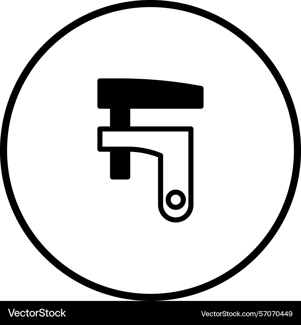 Minimalist c-clamp icon in circular frame symbol Vector Image