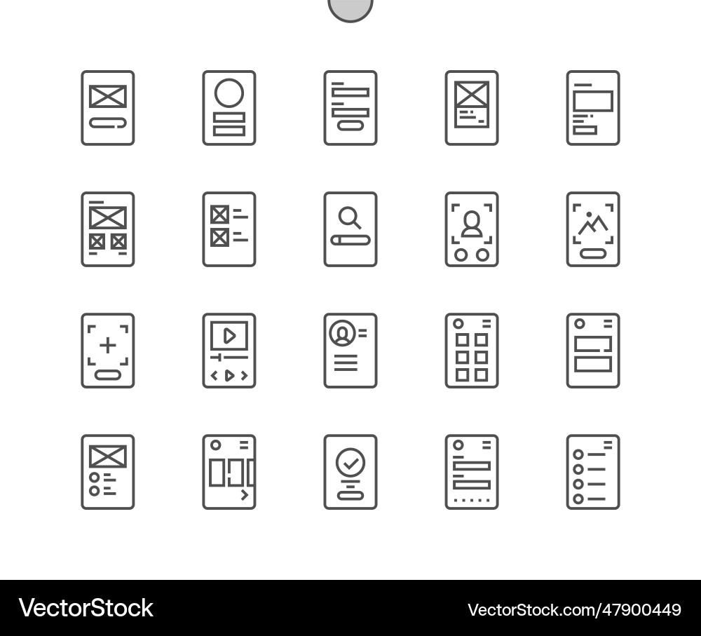 Mobile wireframe dashboard profile view Mobile wireframe dashboard profile view vector image