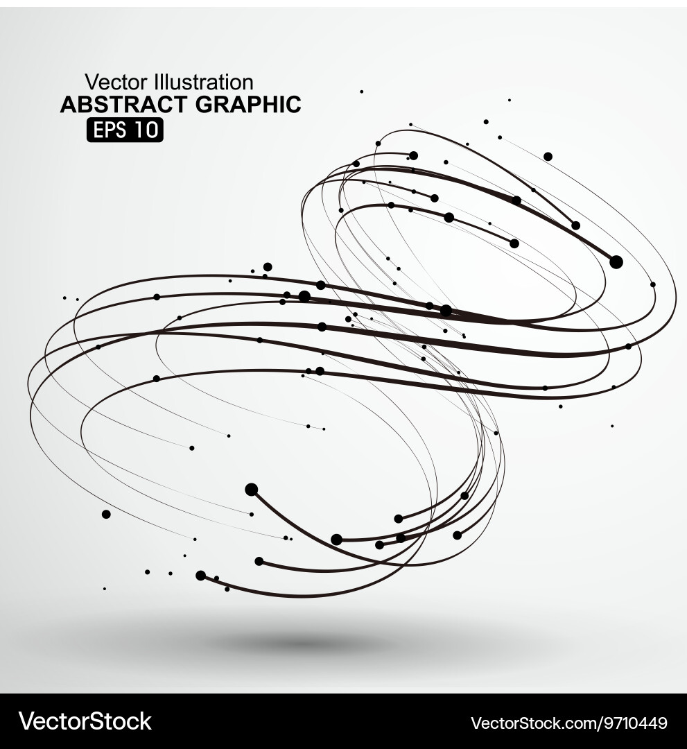 Points and curves of spiral abstract graphics Vector Image
