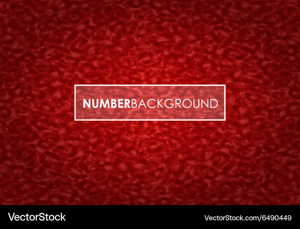 Red Number Pattern Background vector image