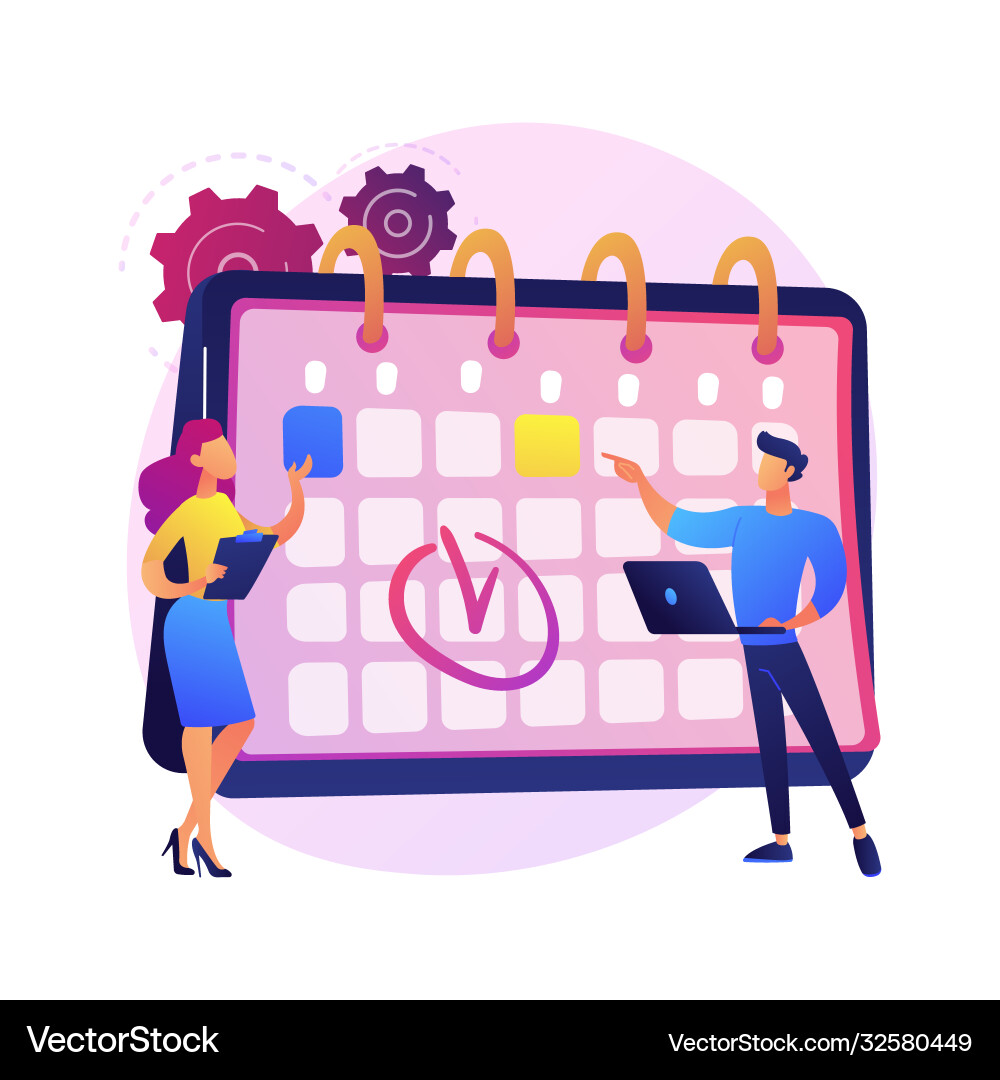 Scheduling concept metaphor Scheduling concept metaphor Vector Image