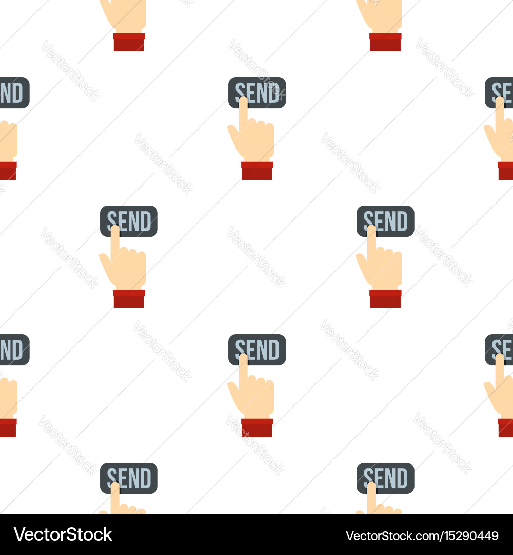 Send button and hand pattern flat vector image