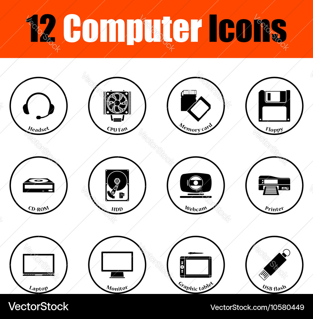 Set of computer icons vector image