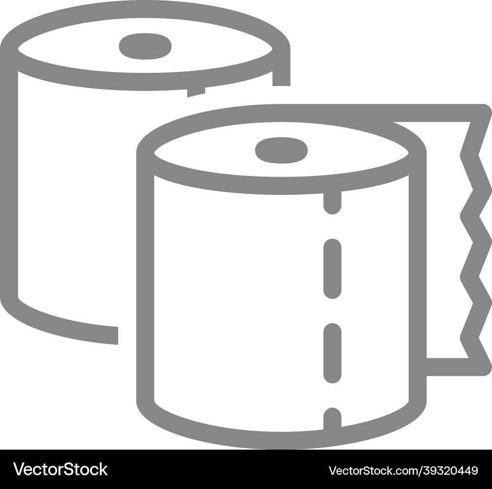 Several rolls of paper towels line icon Vector Image