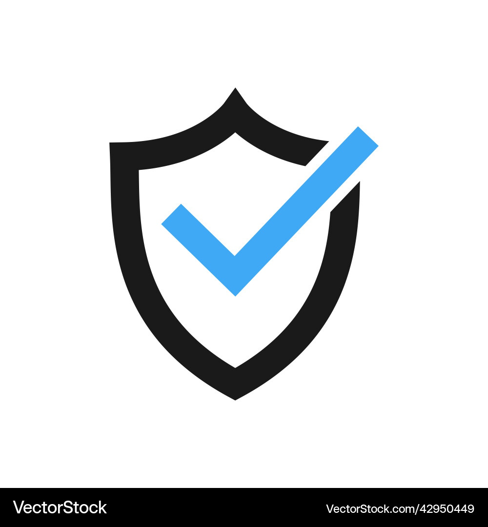 Shield secure safe single and check mark Shield secure safe single and check mark vector image