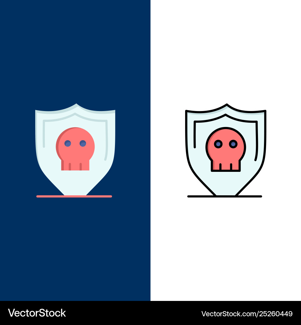 Shield security secure plain icons flat and line Shield security secure plain icons flat and line vector image