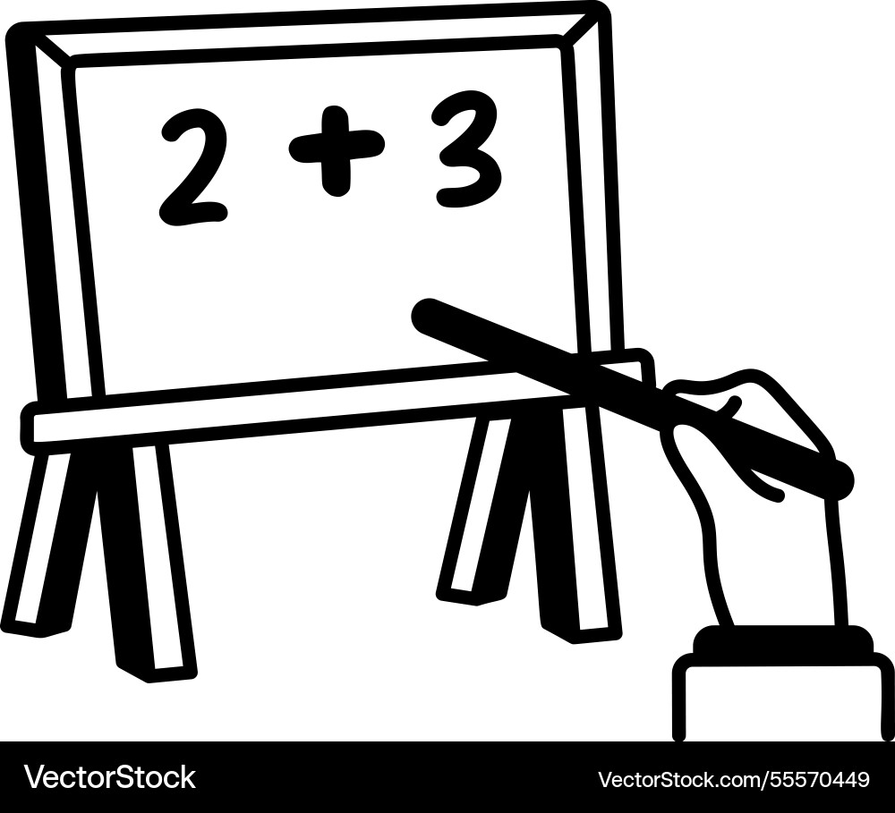 Solving math sum doodle style icon vector image