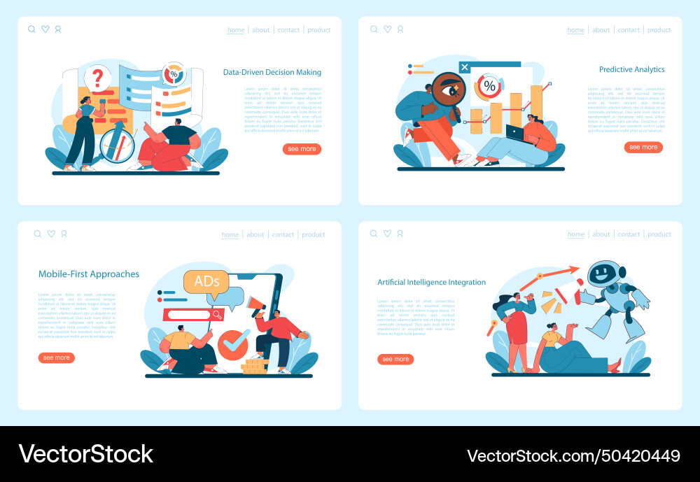 Tech innovations set empowering data-driven Tech innovations set empowering data-driven Vector Image