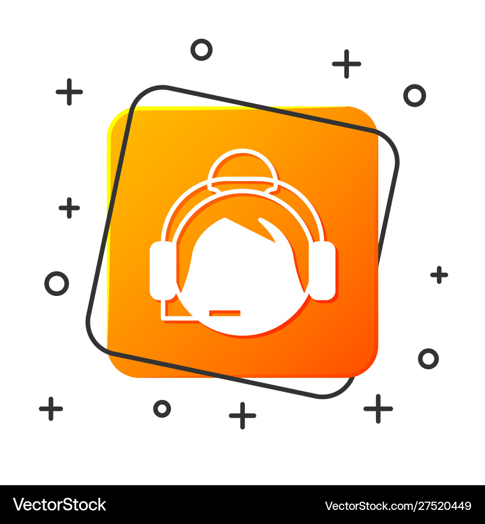 White woman with a headset icon isolated on White woman with a headset icon isolated on vector image