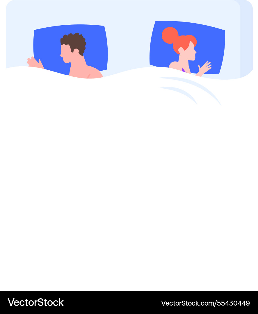 Young couple sleeping back to in separate Vector Image