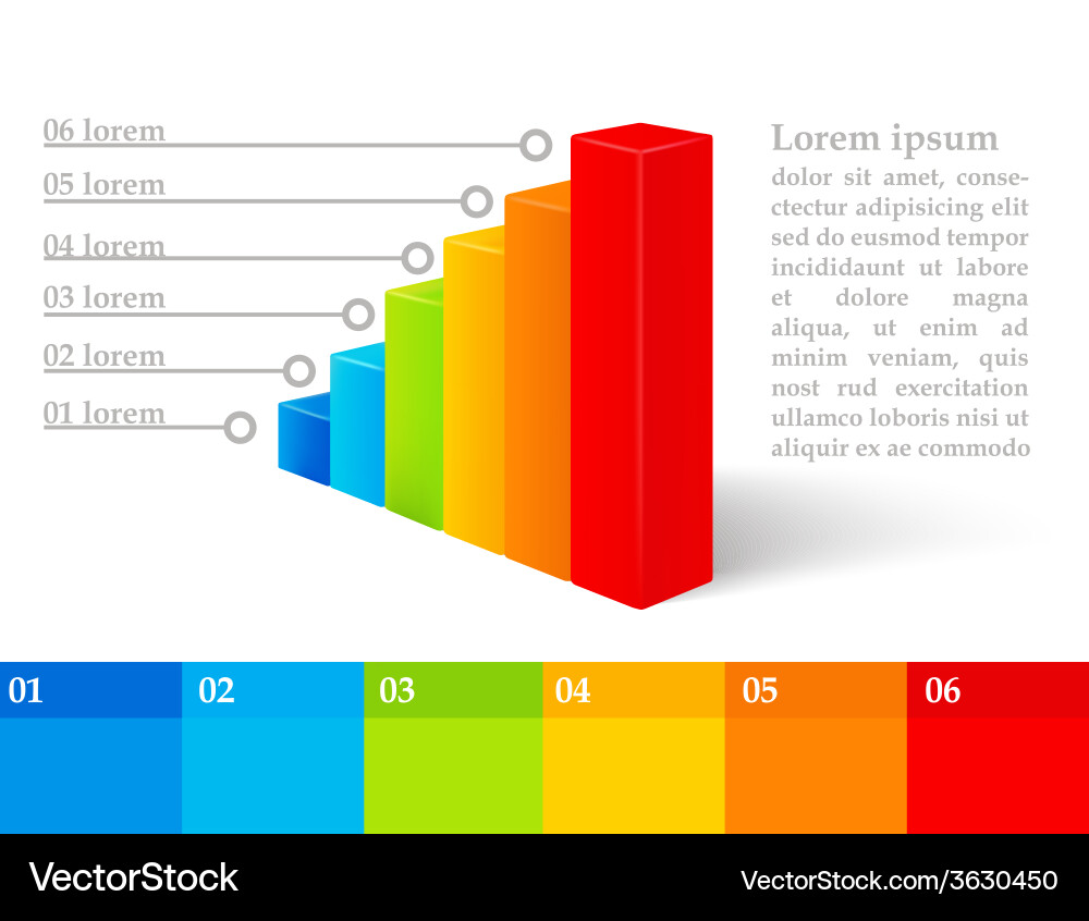 3D Graph Elements - Modern Chart vector image