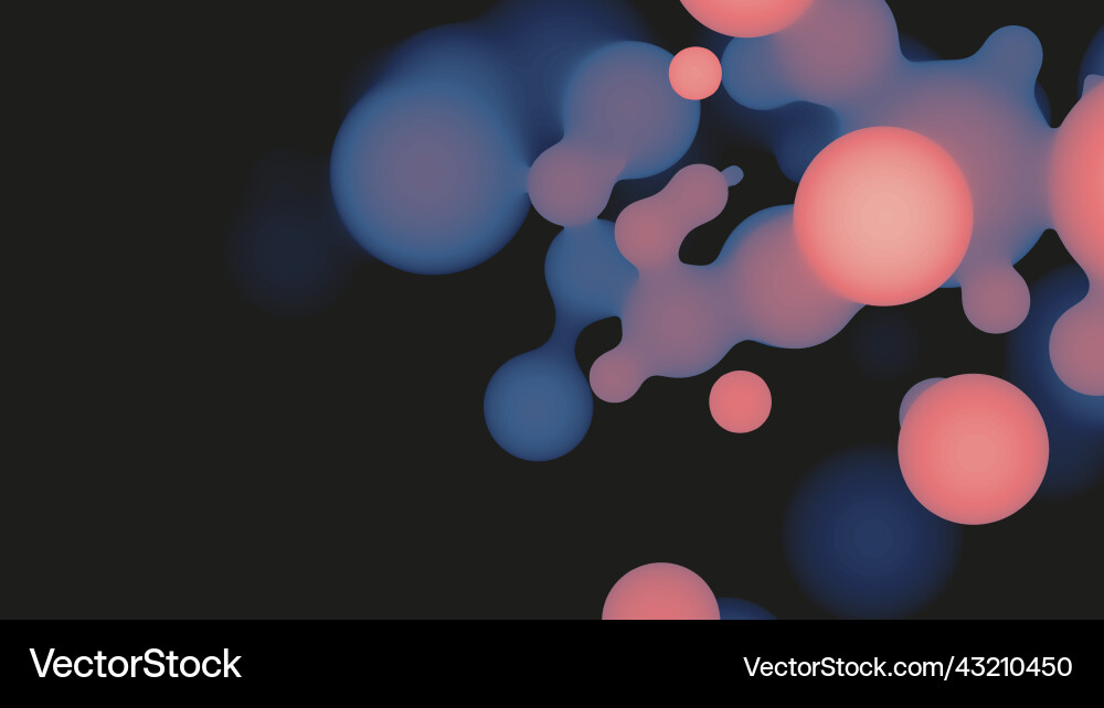 Abstract 3d fluid metaball shape with colorful vector image