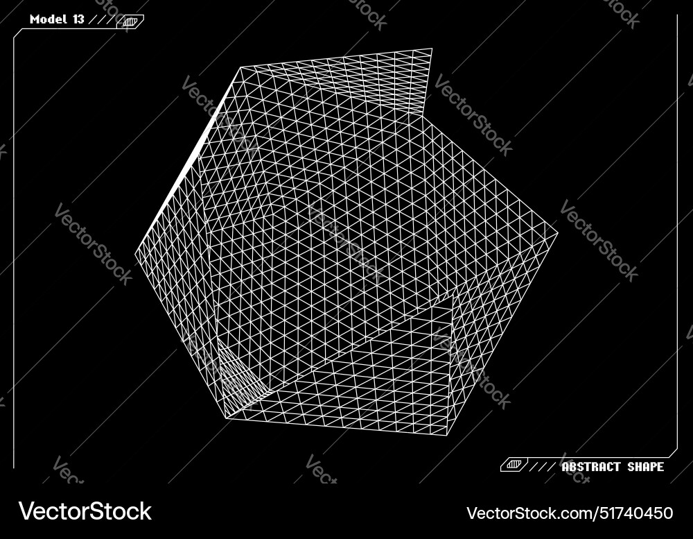Abstract 3d wireframe shape or basic element Abstract 3d wireframe shape or basic element vector image