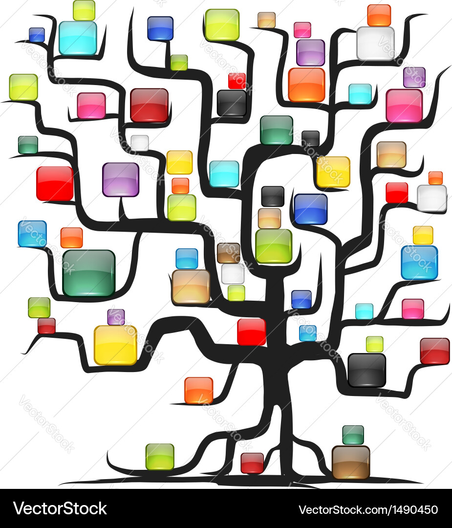 Abstract tree with glossy balls for your design vector image