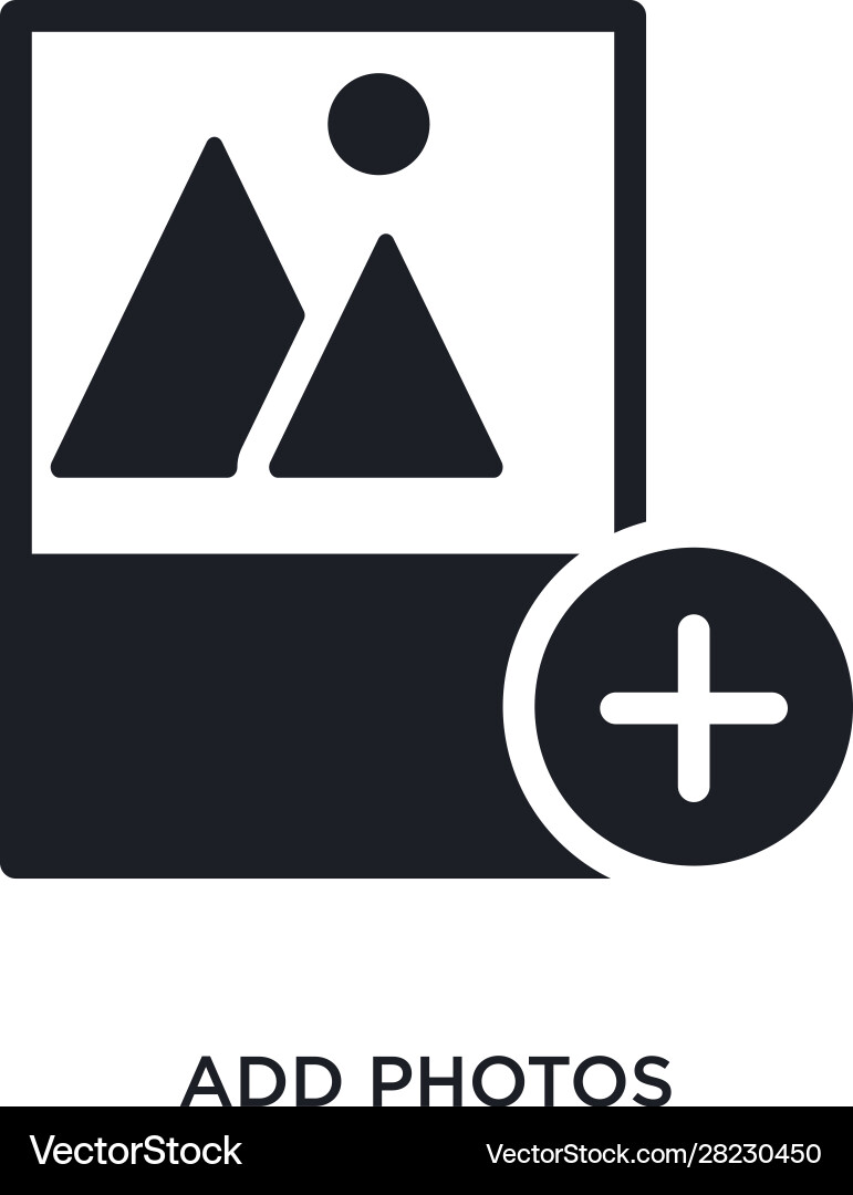 Add photos isolated icon simple element from Vector Image