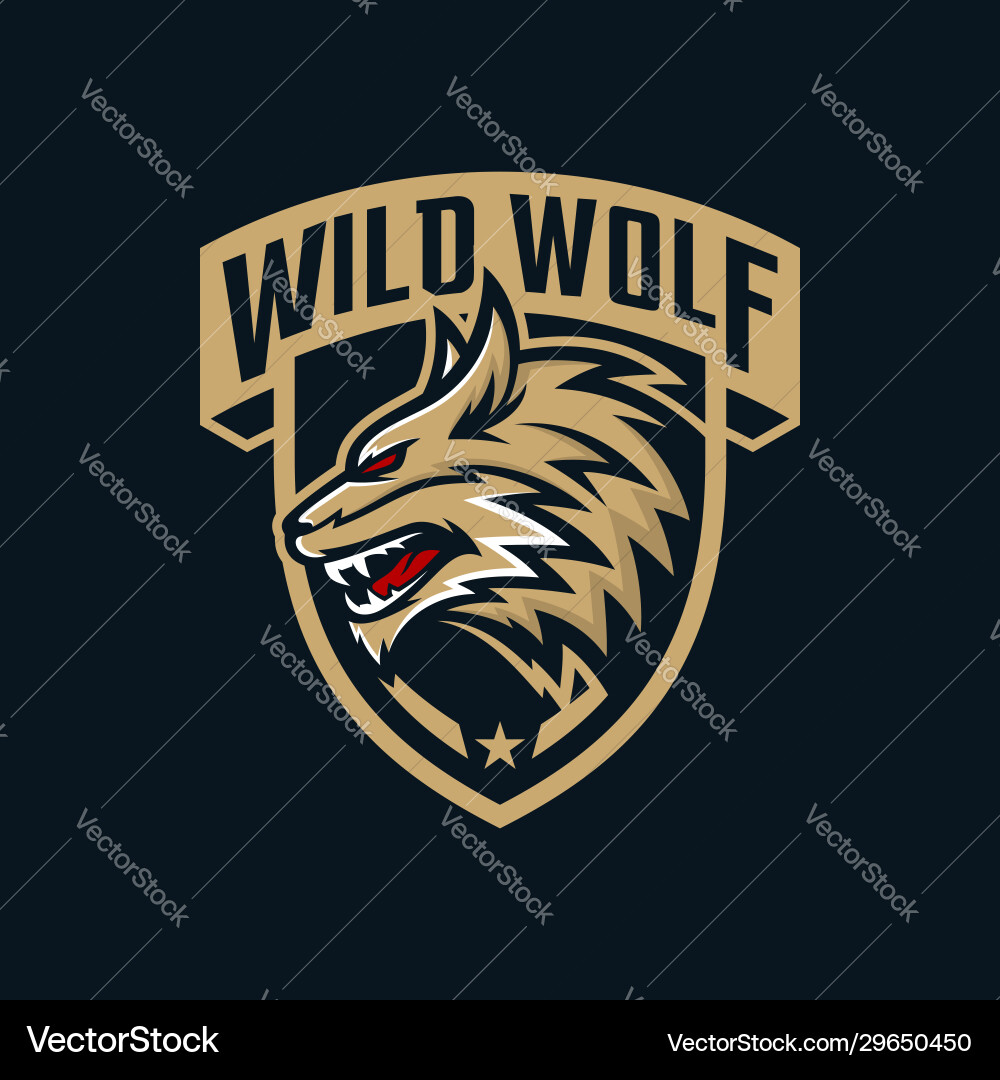 Aggressive Wolf Esports Logo Vector Image