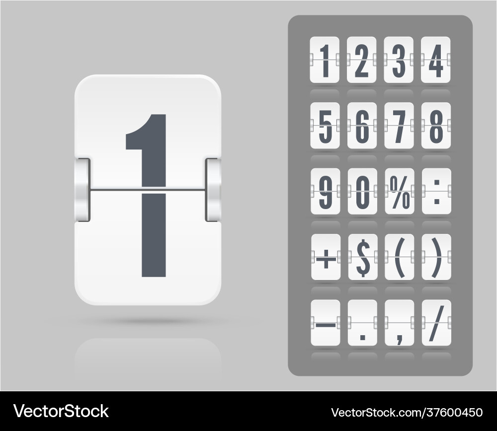 Airport Countdown Timer - Flip Clock vector image