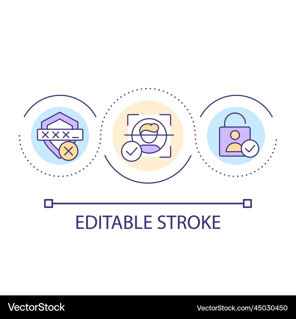 Biometric authentication loop concept icon Biometric authentication loop concept icon vector image