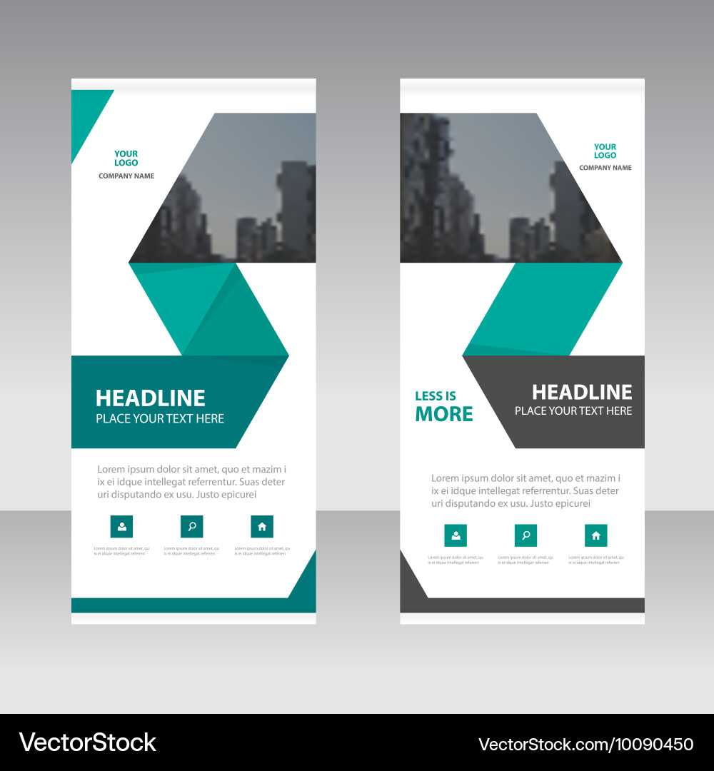Business roll up banner flat design template set Vector Image
